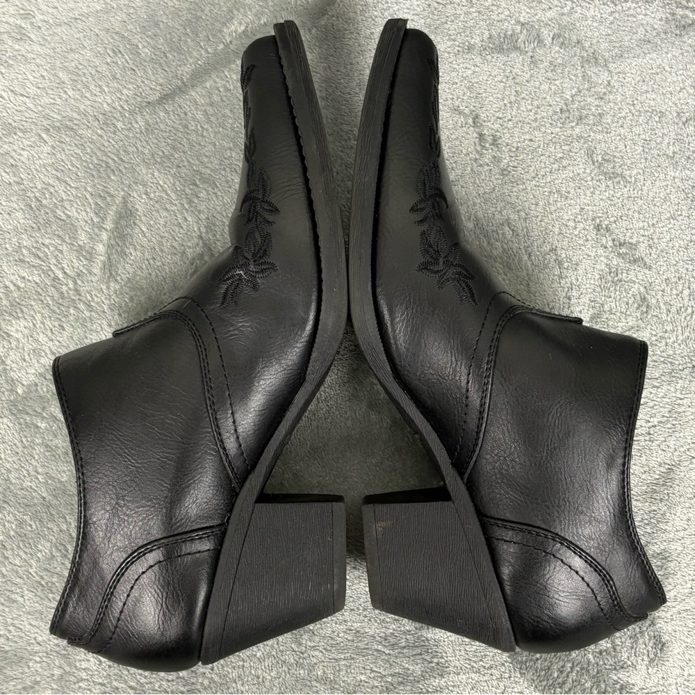 Roper Boots Women Size 7.5 Black Emma Western Pointed Toe Ankle Booties - Picture 7 of 13